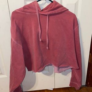 Pink cutoff hoodie
